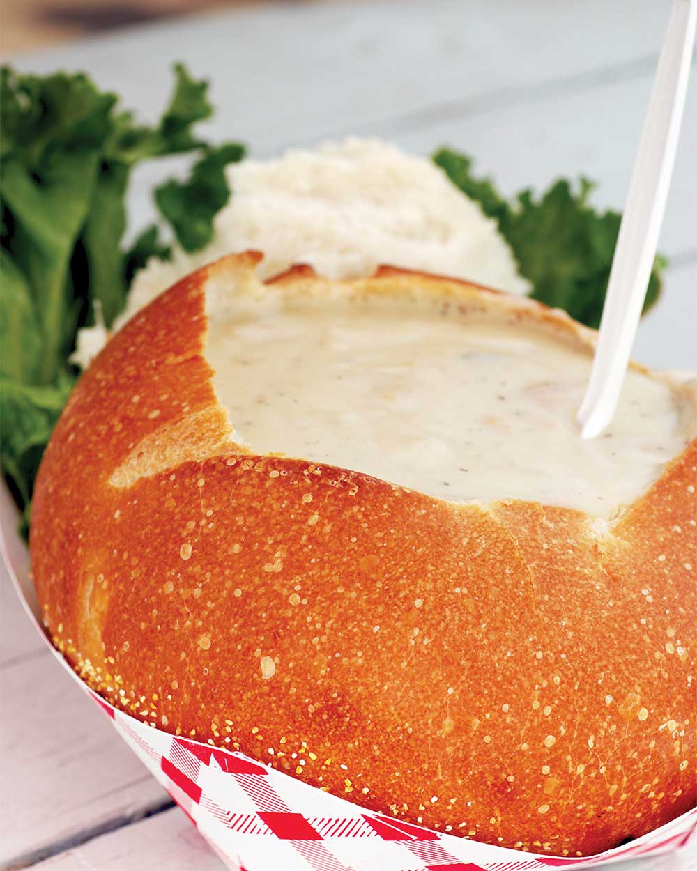 Potato Soup in Bread Bowls